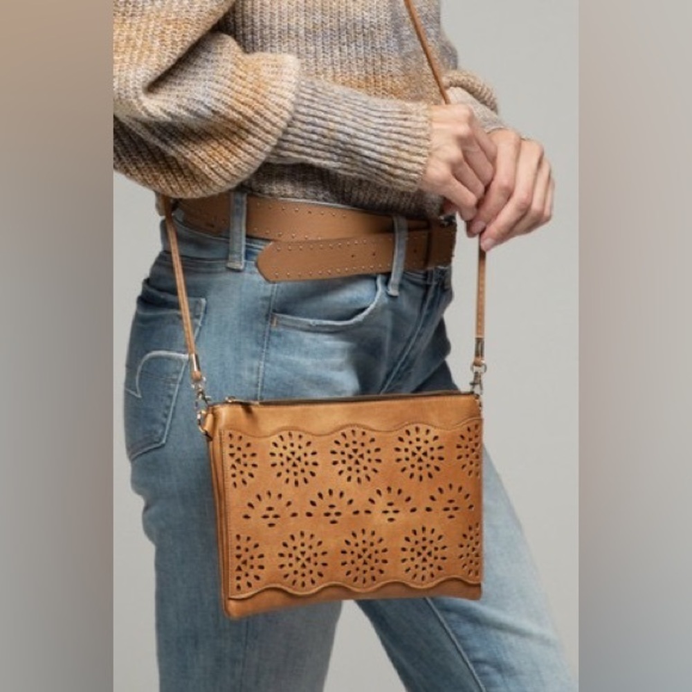 Boho Faux Leather Crossbody Bag 2 pack